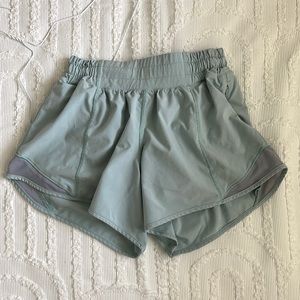 LULULEMON SAGE GREEN HOTTY HOT SHORTS